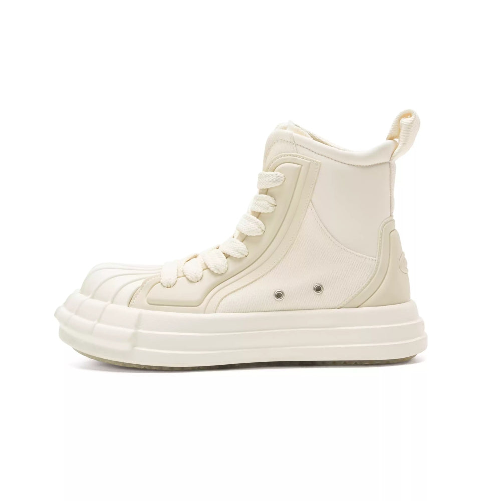 Ouder sheller shell toe high-top canvas shoes white