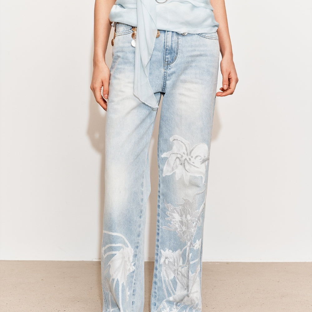 MEDIUM WELL Washed-out Printed Denim