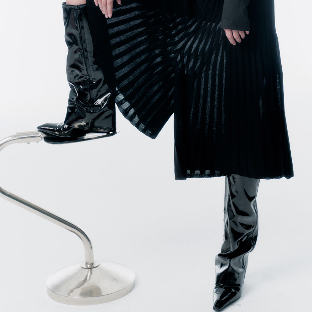 1COTHEN Faux Leather Thigh Boots