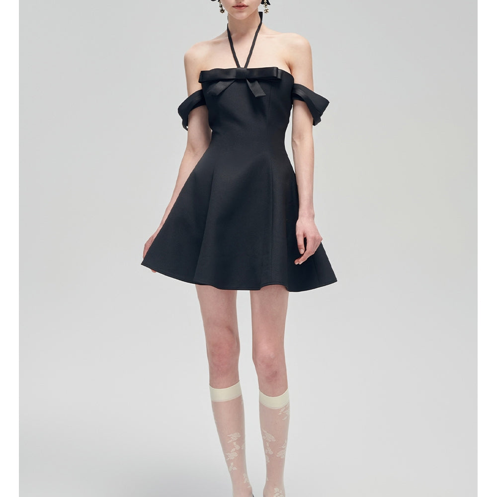 FA SOGNO Black Bow Dress