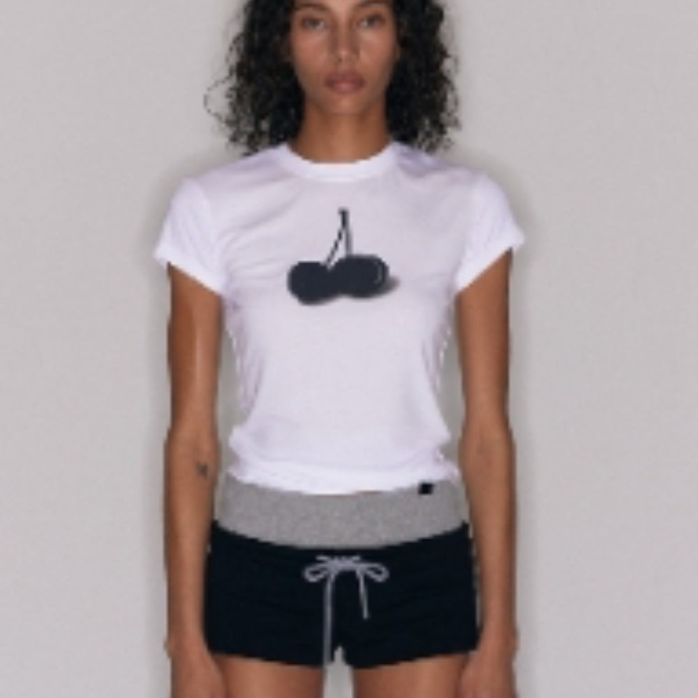 SANFRONTIERES Cherry Print Tee