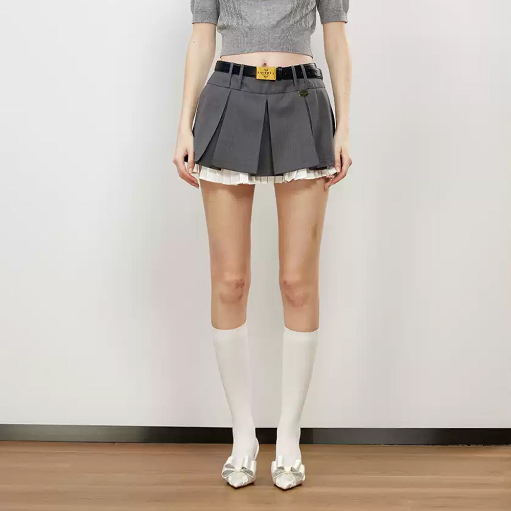 LACERTA Wool Pleated Skirt