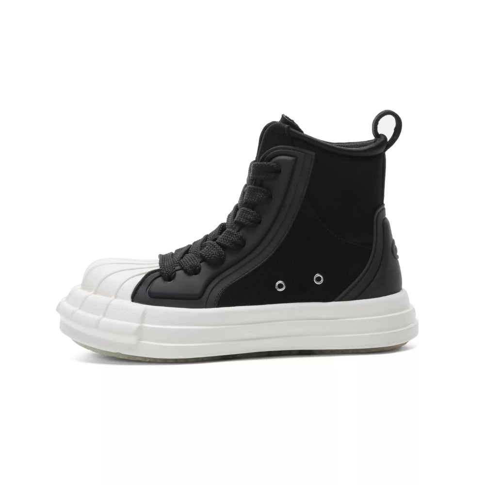 Ouder sheller shell toe high-top canvas shoes black