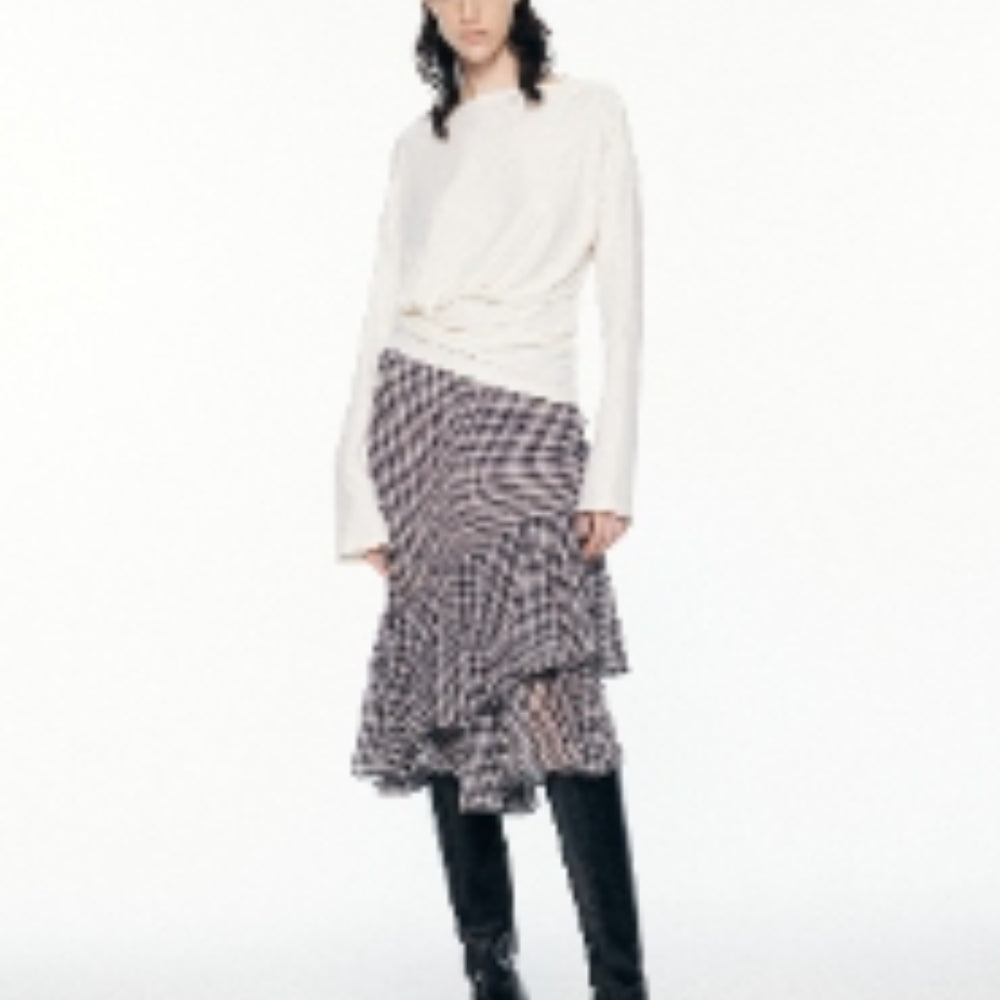 SANFRONTIERES Steam Grid Skirt