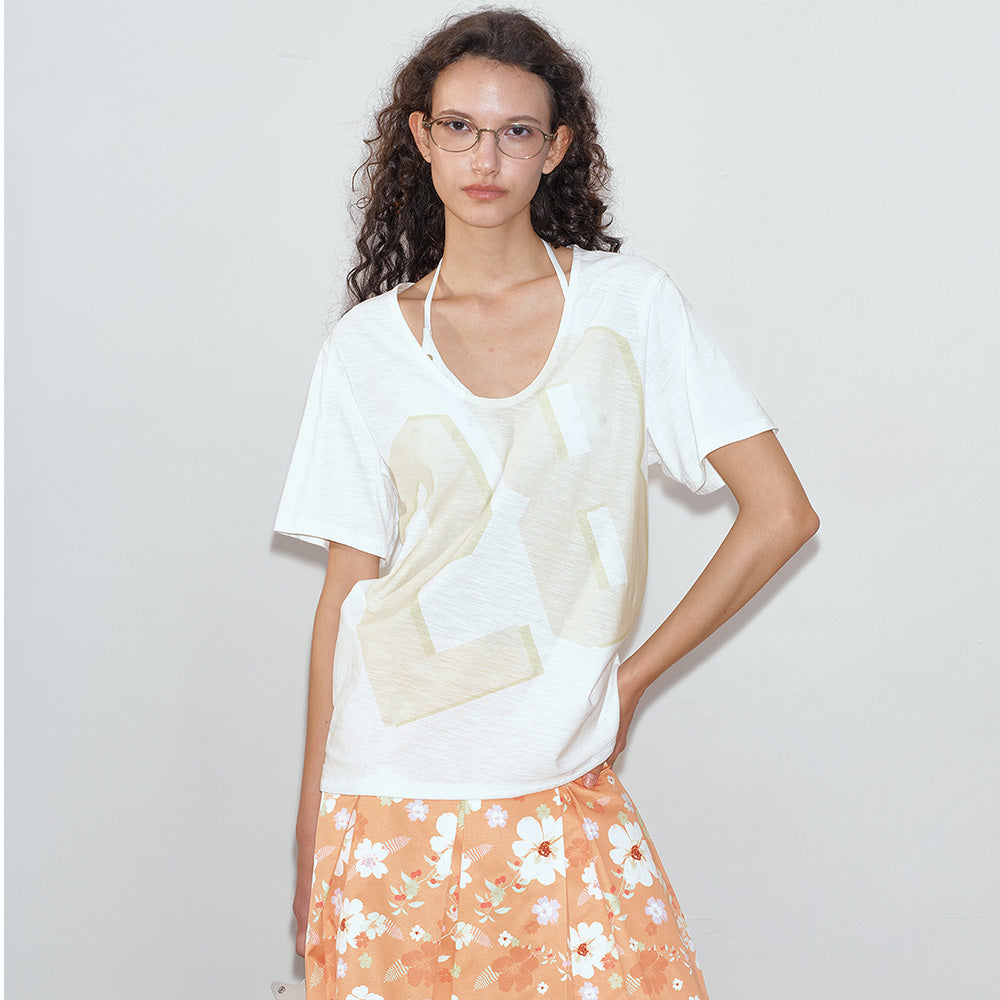 2AM POETRY Orange Floral Skirt