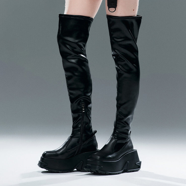 DAPHNELAB [Sugar Cube] Over-the-Knee Boots