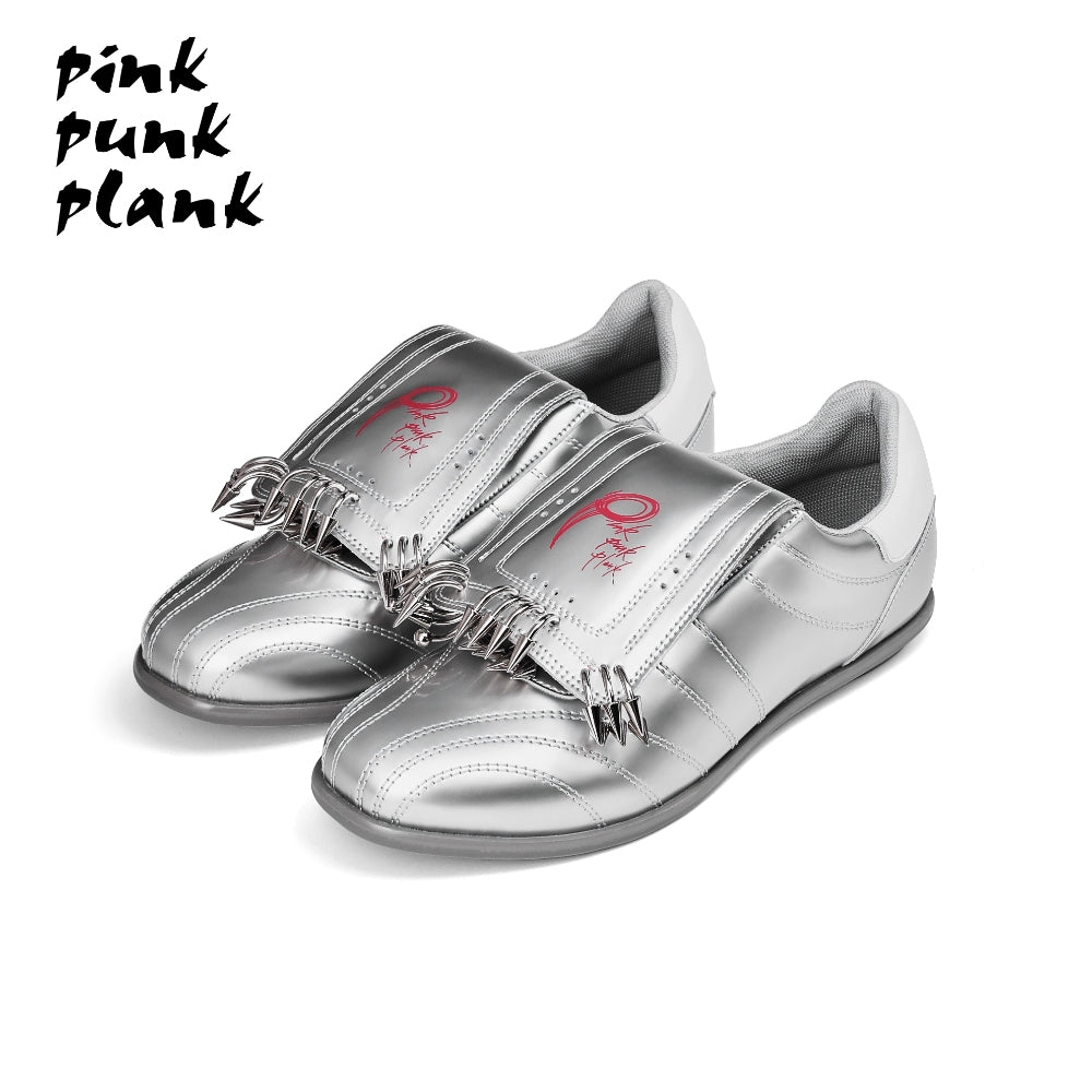 PINKPUNKPLANK metallic silver punk sports sneakers