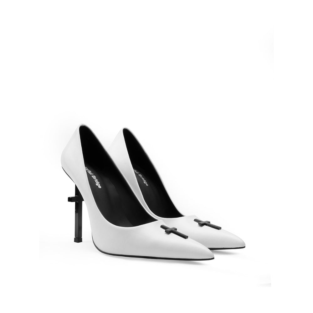 Colorful Bridge丨Crucifix Cross Series White Nun Women's High Heels