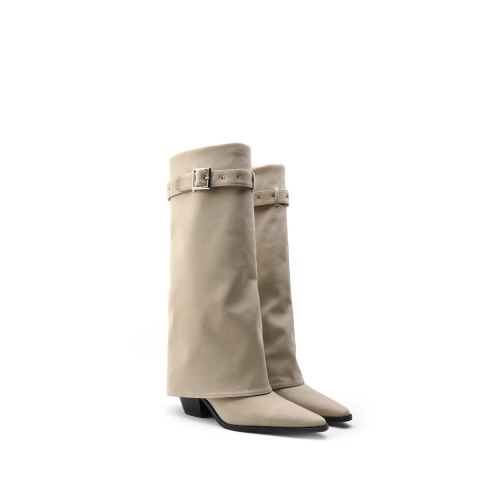 Colorful Bridge丨Pants boots designer buckled boots thick heel women's high boots