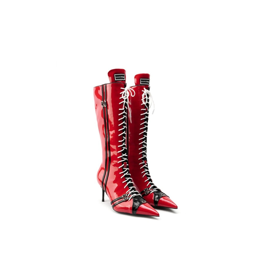 Colorful Bridge丨F1 Racing Series Designer Fashion Women's Knight Boots