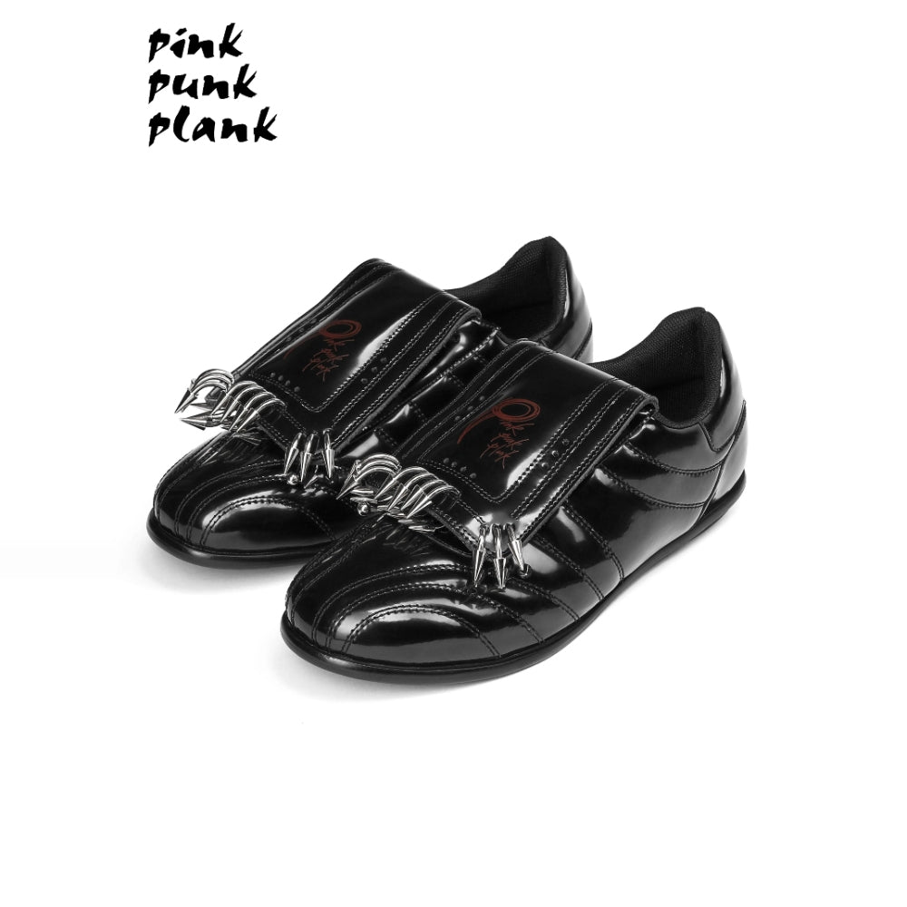 PINKPUNKPLANK shiny black punk sports sneakers