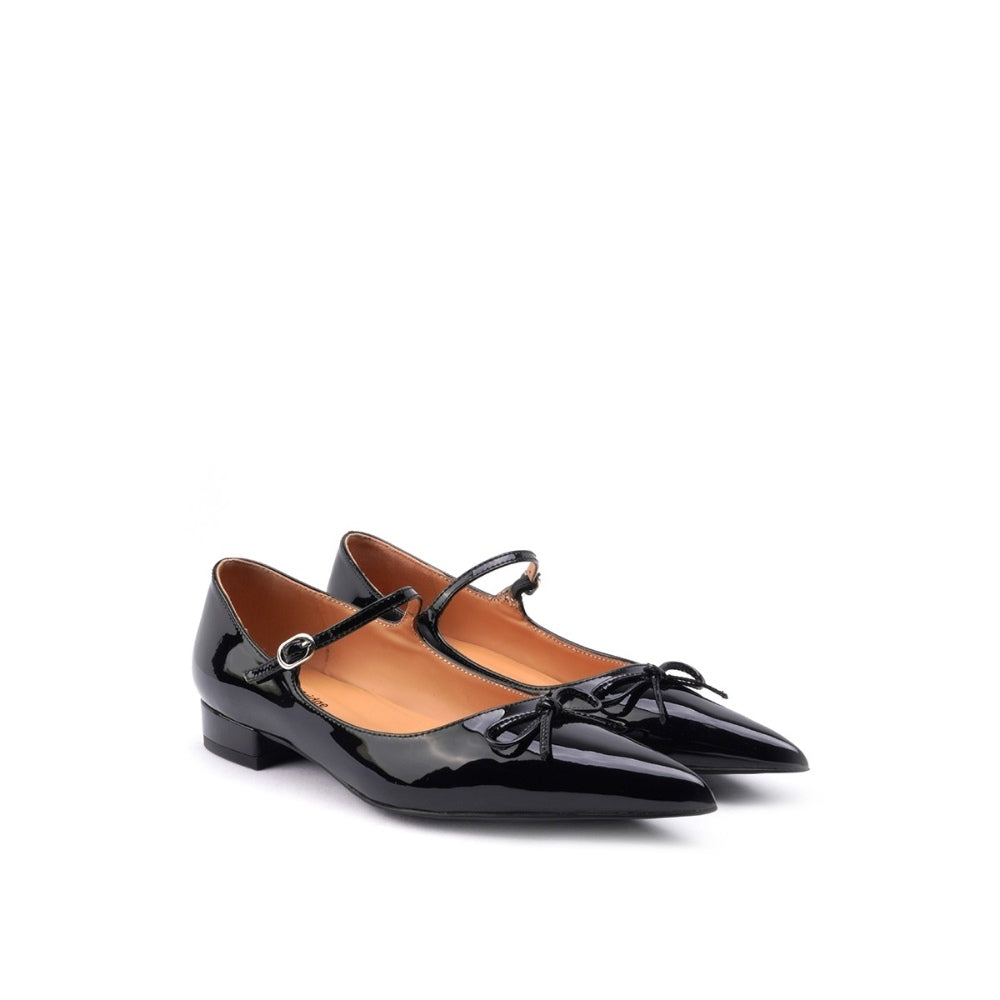 Colorful Bridge丨Black Butterfly Pointed Sweet Mary Jane Shoes Women's Flat Ballet Shoes