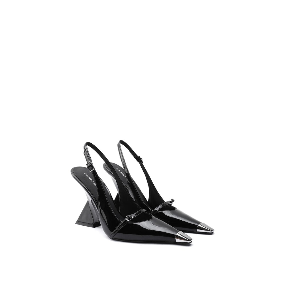 Colorful Bridge special-shaped wedge high heel sandals with hollow back