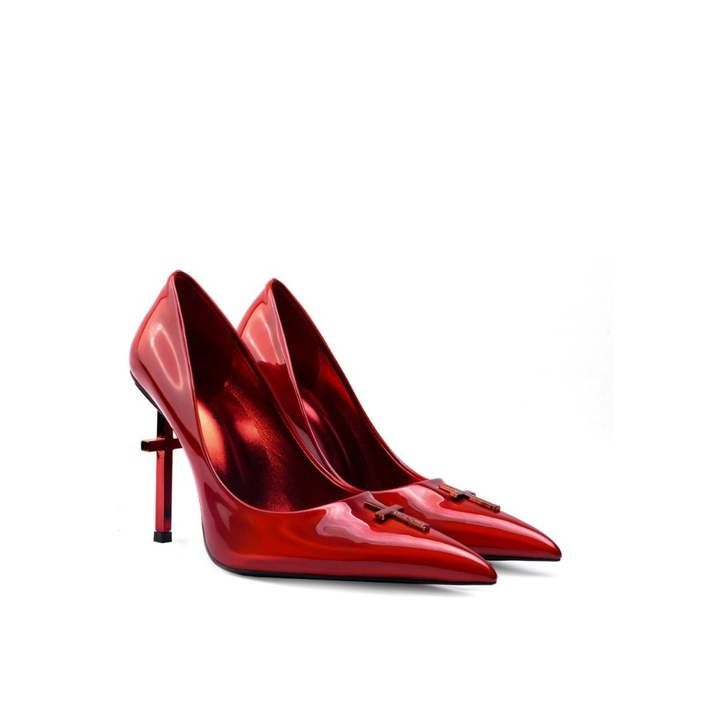 Colorful Bridge丨Crucifix Cross Series Vampire Pointed Red High Heels
