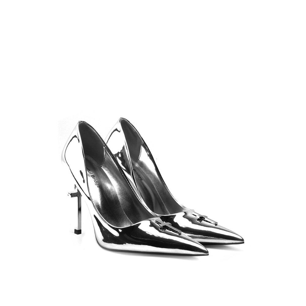 Colorful Bridge丨Crucifix Cross Series Pioneer Silver Mirror Women's High Heels