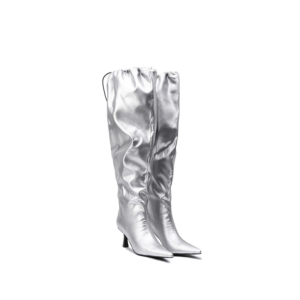 Colorful Bridge high boots wrinkled pointed futuristic women's boots