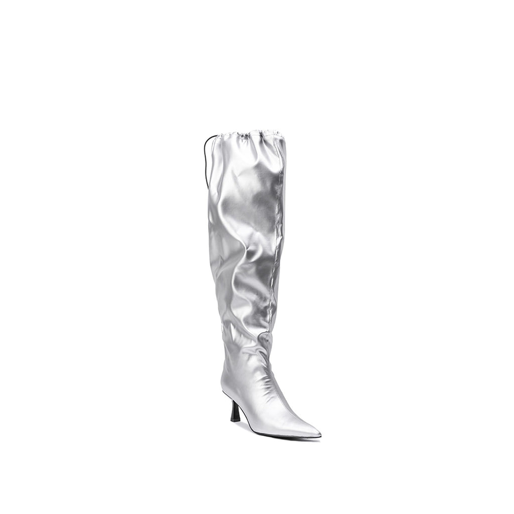 Colorful Bridge high boots wrinkled pointed futuristic women's boots
