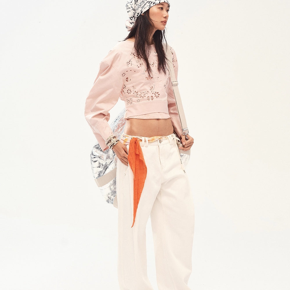 MEDIUM WELL Openwork Embroidered Top
