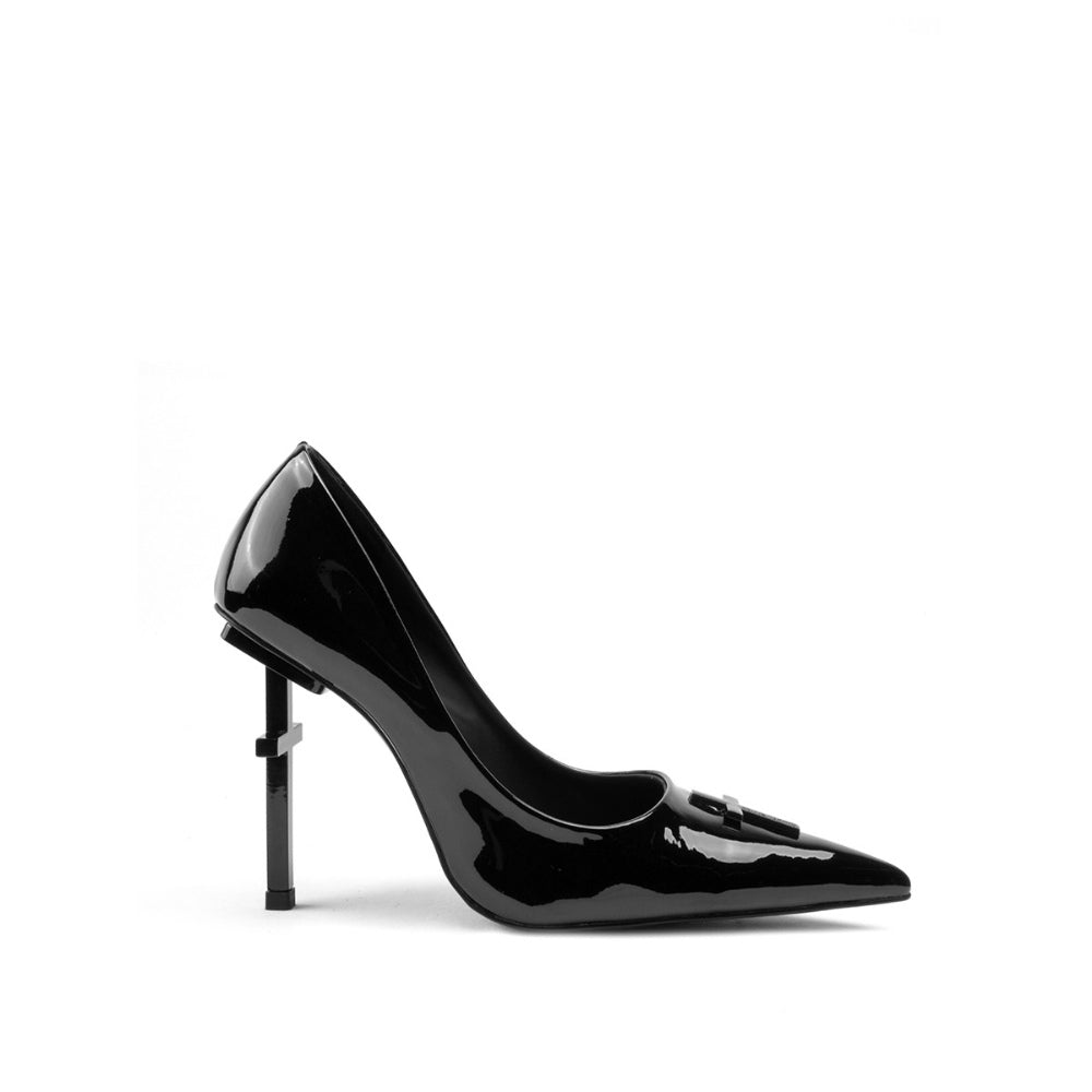 Colorful Bridge丨Crucifix Cross Series Black Cross Patent Leather Black High Heels