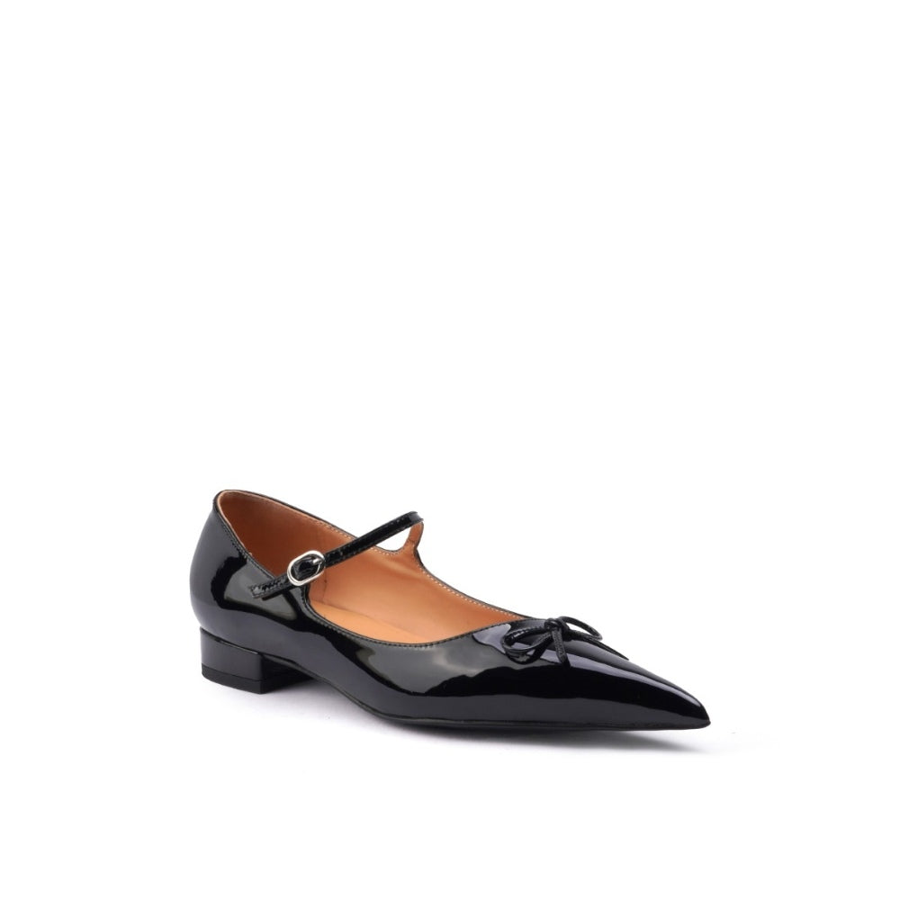 Colorful Bridge丨Black Butterfly Pointed Sweet Mary Jane Shoes Women's Flat Ballet Shoes