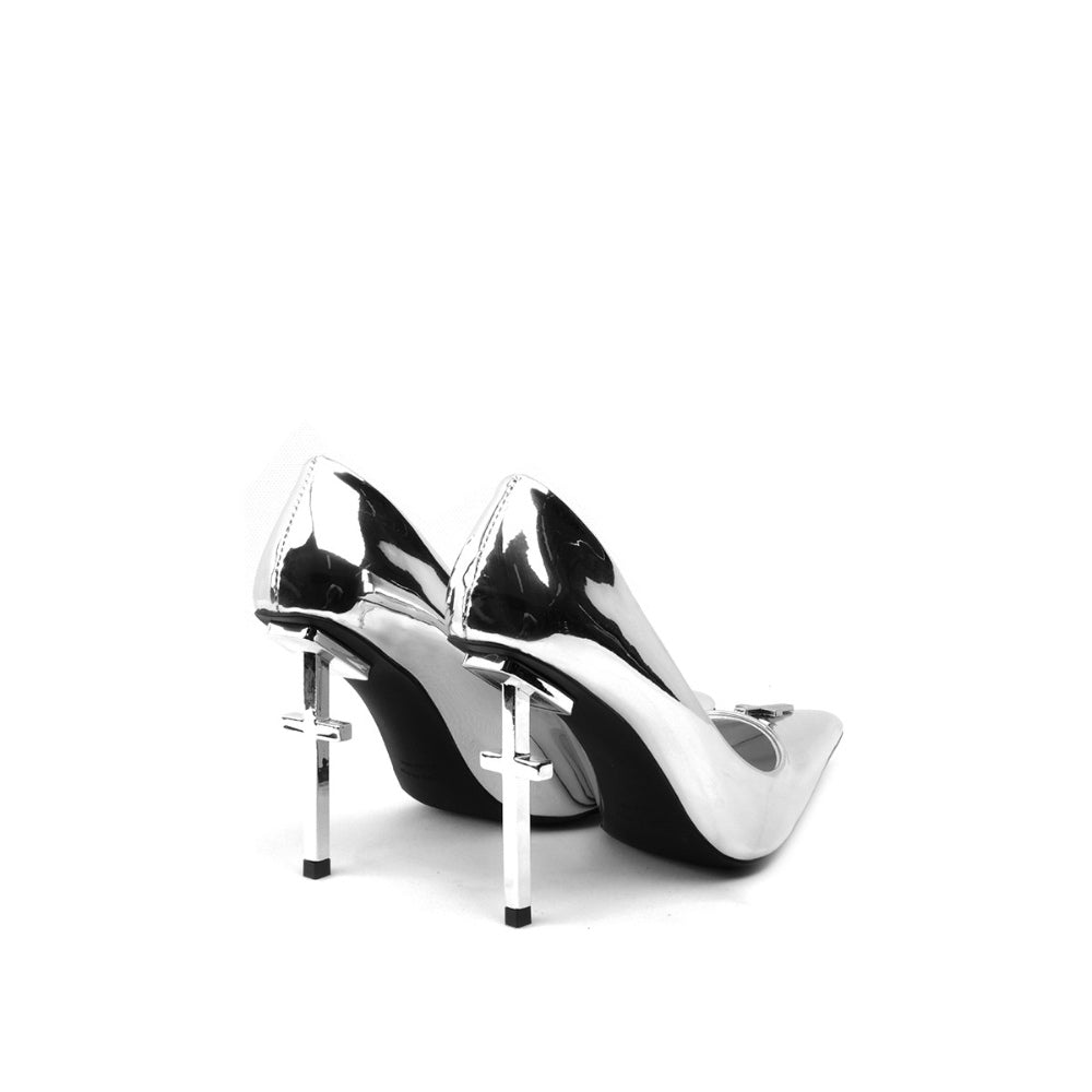 Colorful Bridge丨Crucifix Cross Series Pioneer Silver Mirror Women's High Heels