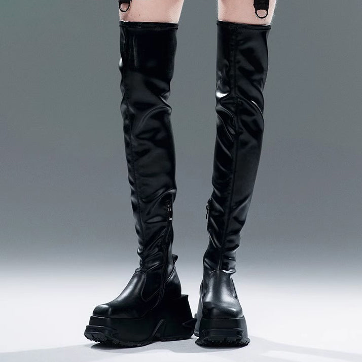 DAPHNELAB [Sugar Cube] Over-the-Knee Boots
