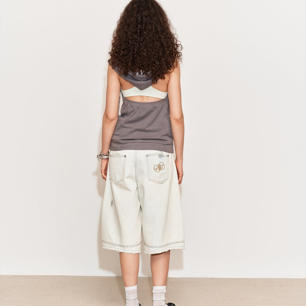 MEDIUM WELL Washed-out Denim Shorts