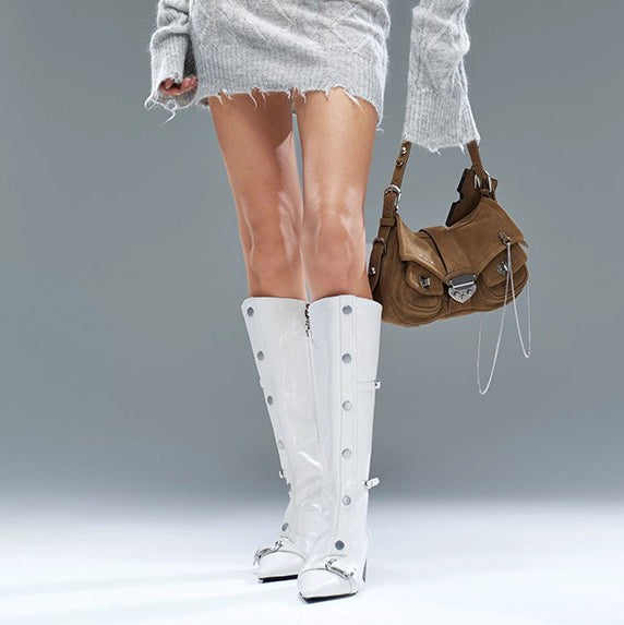 DAPHNE LAB [Sugar Cube Series] Pointed High Heel Boots