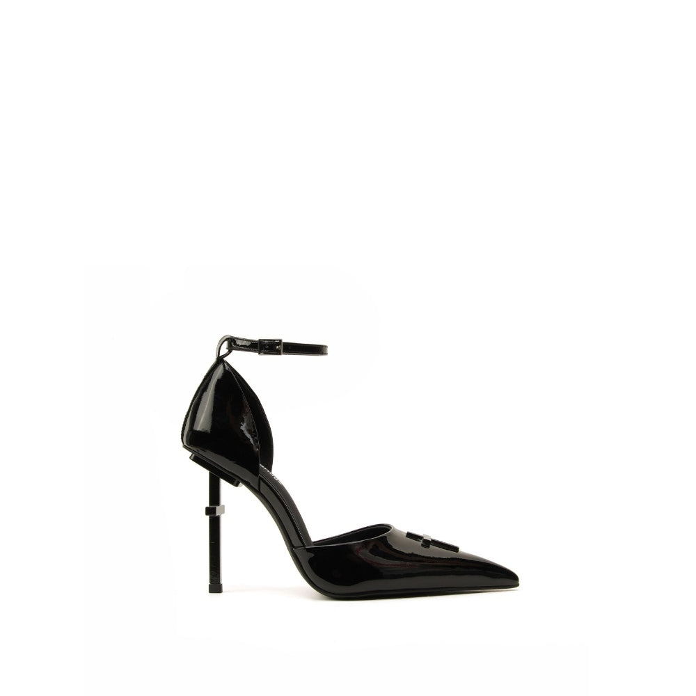 Colorful Bridge丨Crucifix Cross Series Hollow Strap Sandals Painted Black High Heels