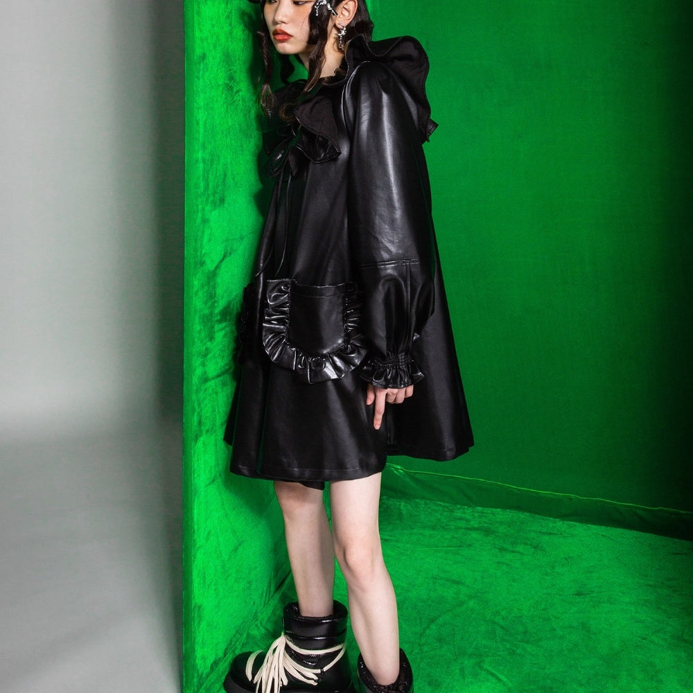 PINKPUNKPLANK thick-soled black nylon lace-up snow boots