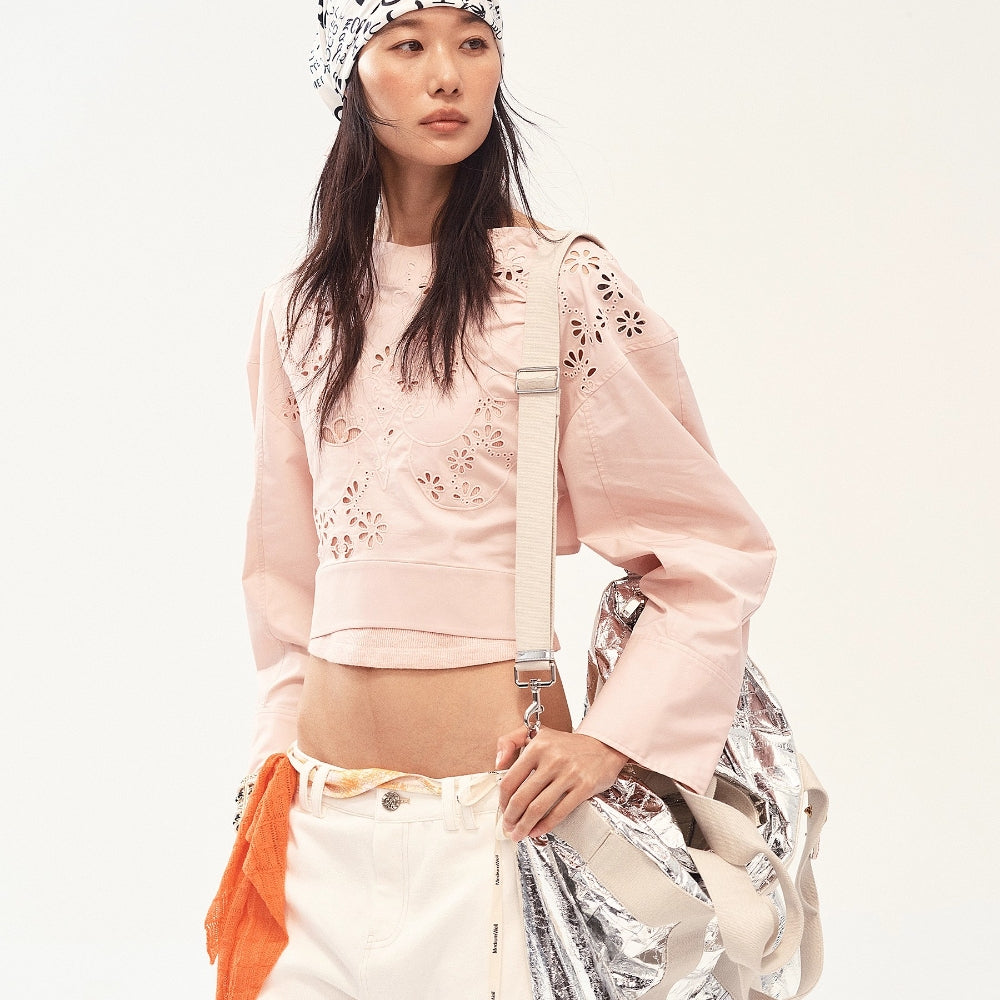 MEDIUM WELL Openwork Embroidered Top