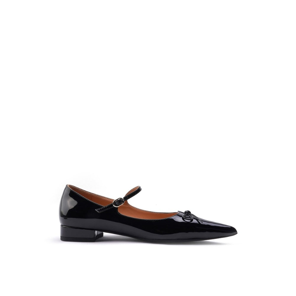 Colorful Bridge丨Black Butterfly Pointed Sweet Mary Jane Shoes Women's Flat Ballet Shoes