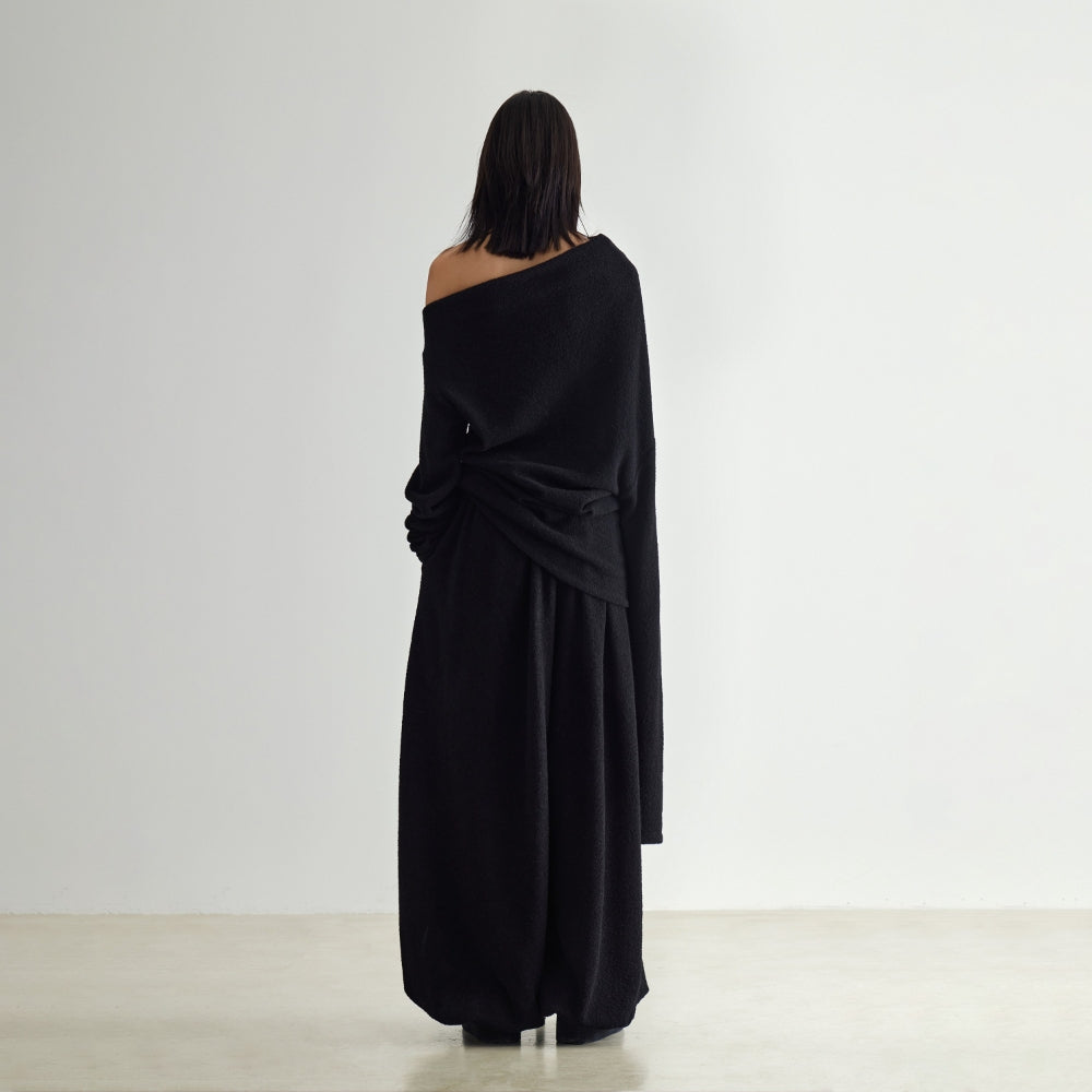 YUEXLIANG Simple air pleated grain wool pants