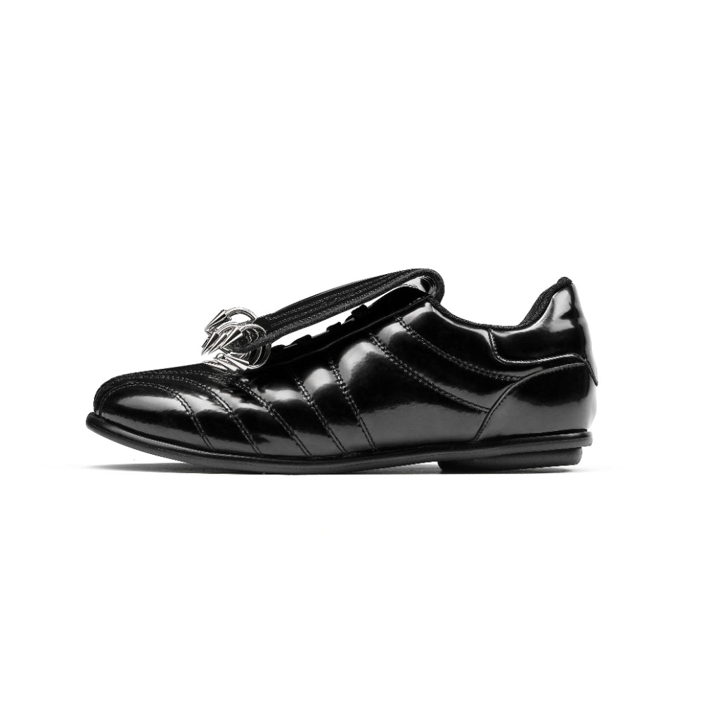 PINKPUNKPLANK shiny black punk sports sneakers