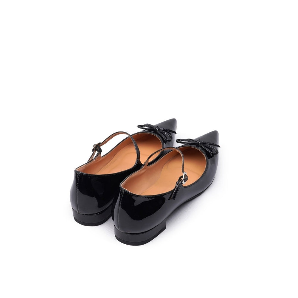 Colorful Bridge丨Black Butterfly Pointed Sweet Mary Jane Shoes Women's Flat Ballet Shoes