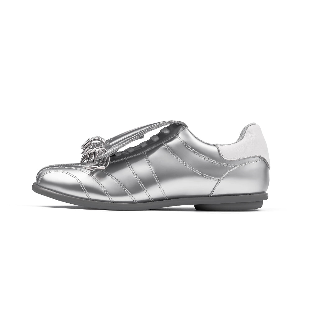 PINKPUNKPLANK metallic silver punk sports sneakers