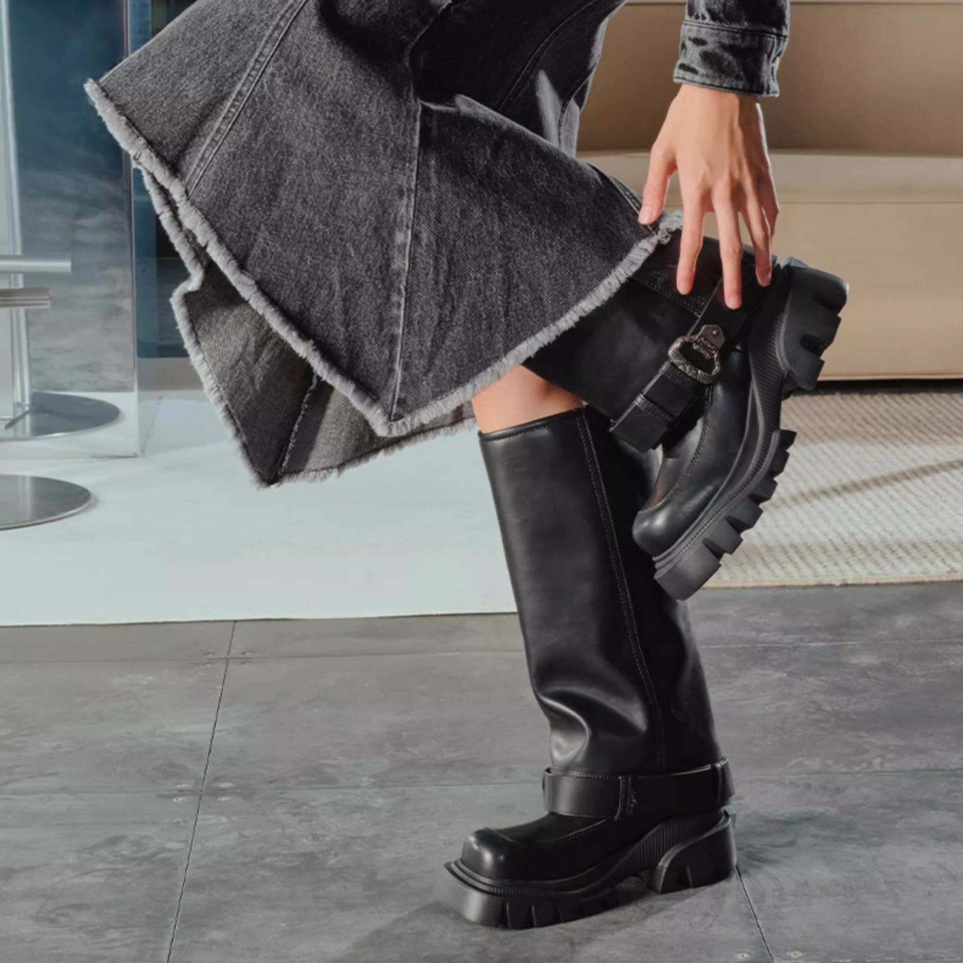 DAPHNELAB【Sugar Cube】High Boots