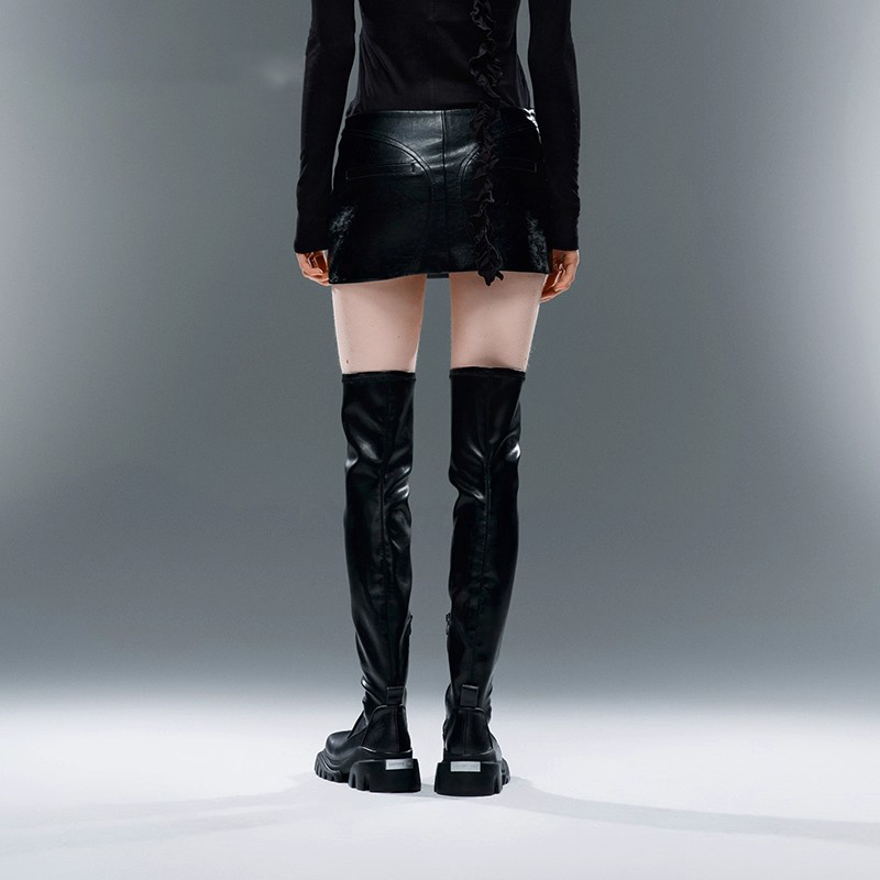 DAPHNELAB [Sugar Cube] Over-the-Knee Boots