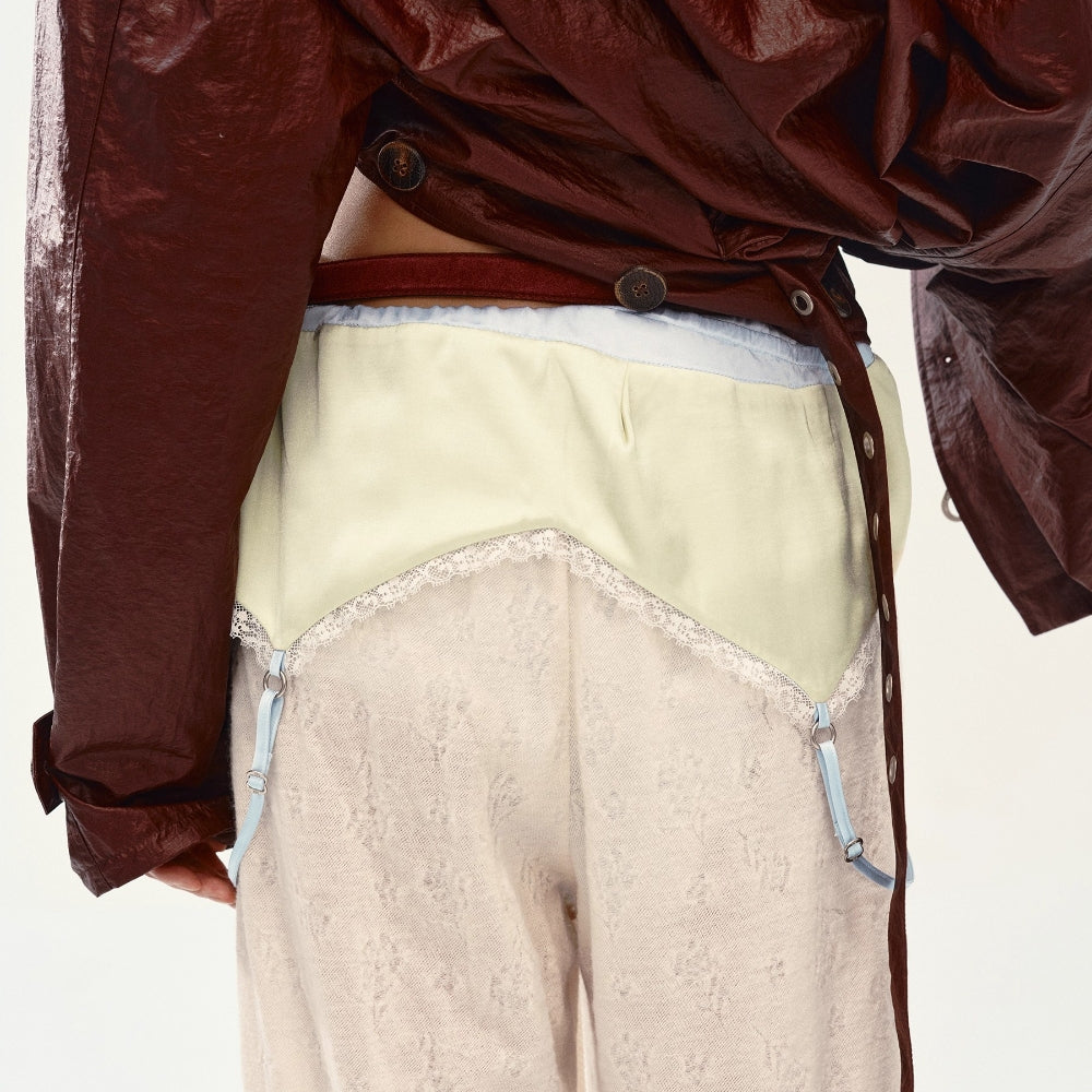 MEDIUM WELL Lace-Trimmed Wool Pants Set