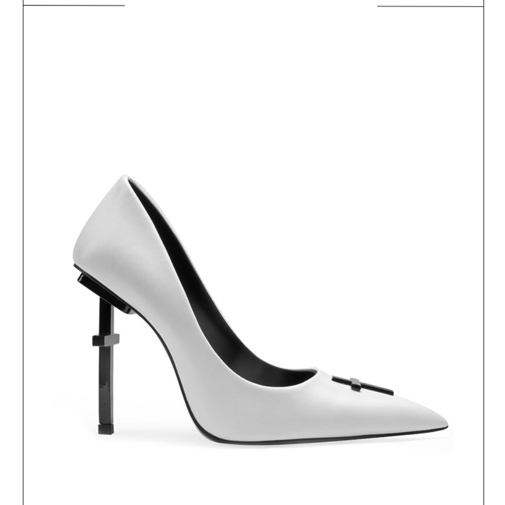 Colorful Bridge丨Crucifix Cross Series White Nun Women's High Heels