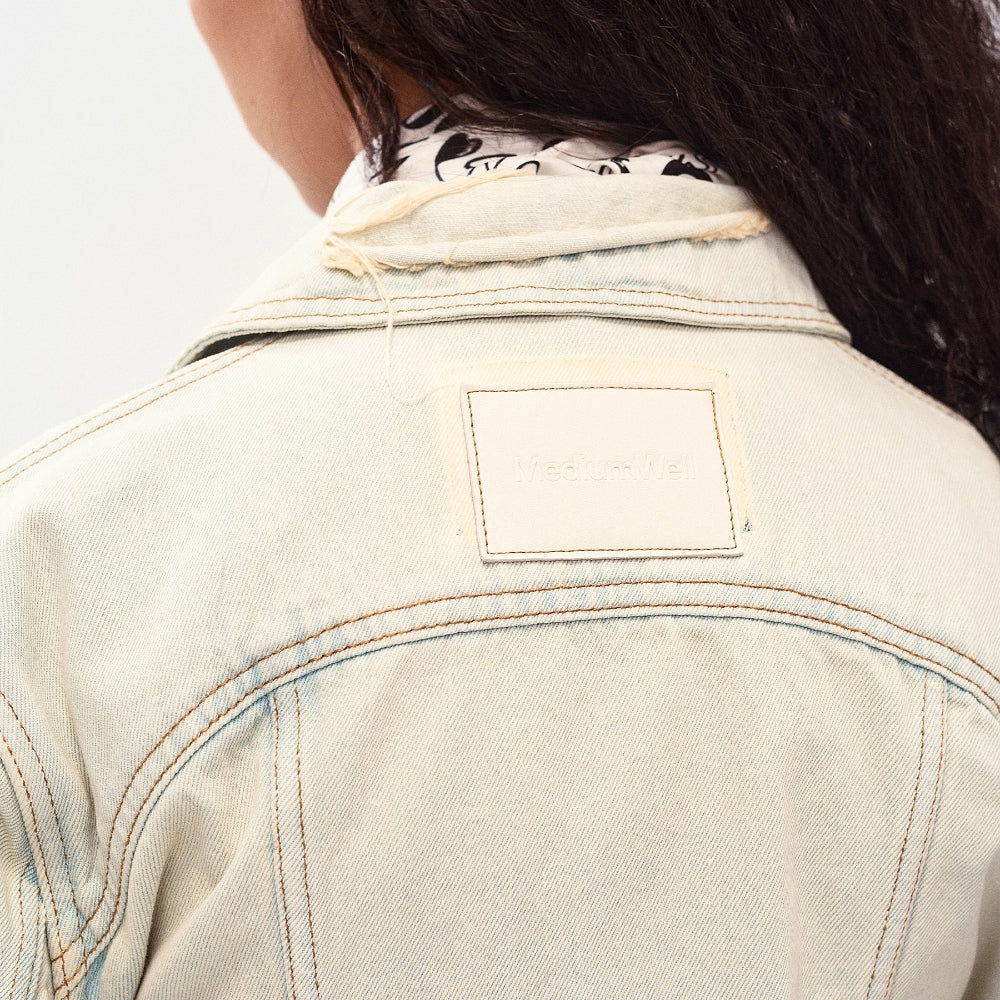 MEDIUM WELL Distressed Washed Denim Jacket