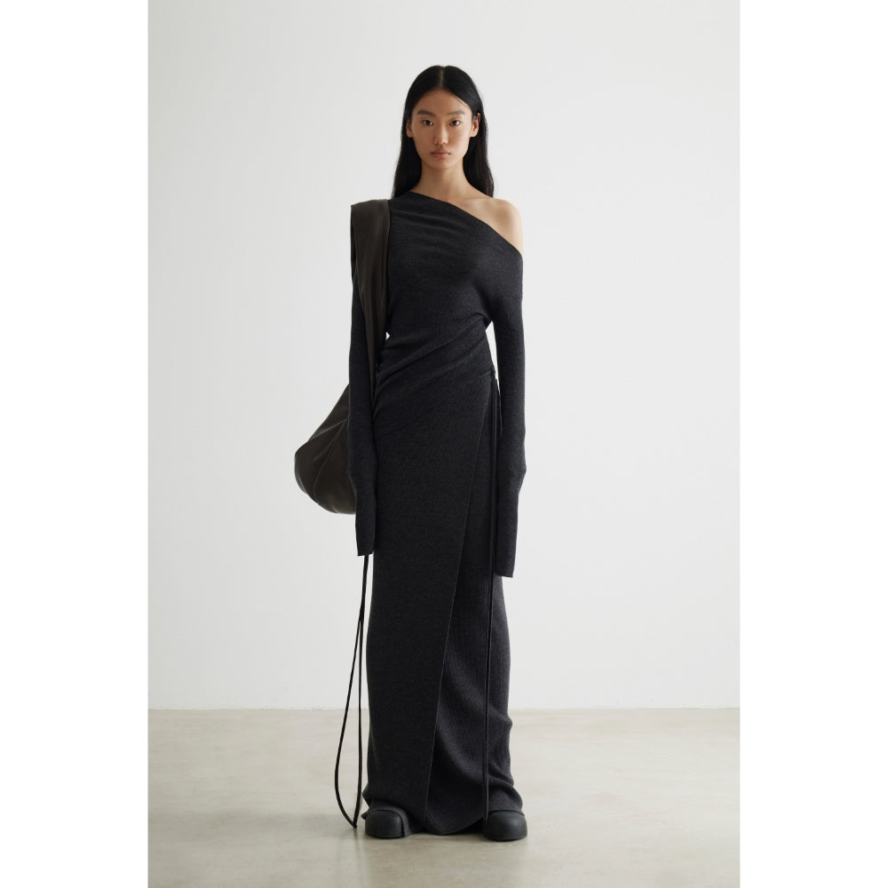 YUEXLIANG Simple curved multi-wear wool knit top