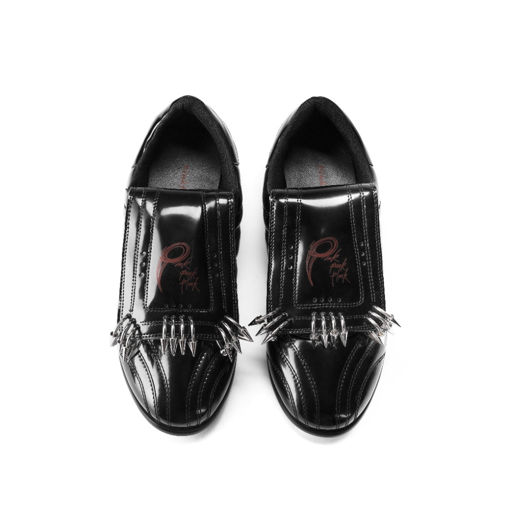PINKPUNKPLANK shiny black punk sports sneakers
