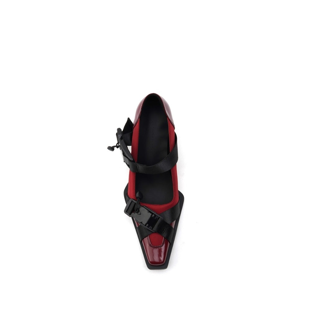 Colorful Bridge丨Deadpool color matching mid-heel functional Mary Jane shoes one-strap women's shoes