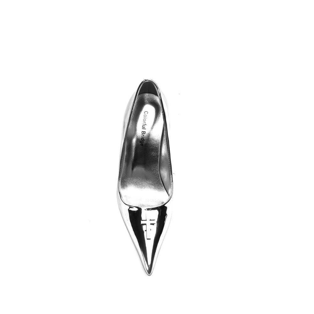 Colorful Bridge丨Crucifix Cross Series Pioneer Silver Mirror Women's High Heels