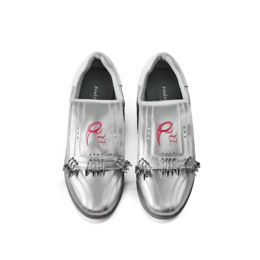 PINKPUNKPLANK metallic silver punk sports sneakers