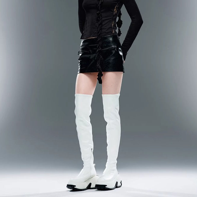 DAPHNELAB [Sugar Cube] Over-the-Knee Boots