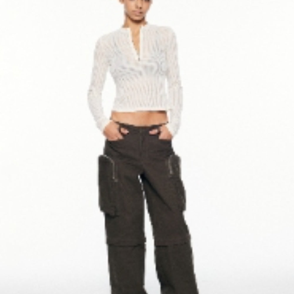 SANFRONTIERES Semi-Zip Top