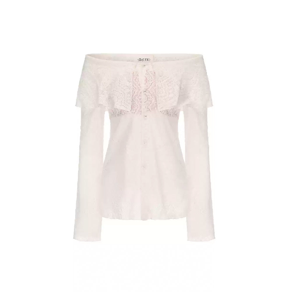 SIJIASUDIO Off-Shoulder Lace Shirt