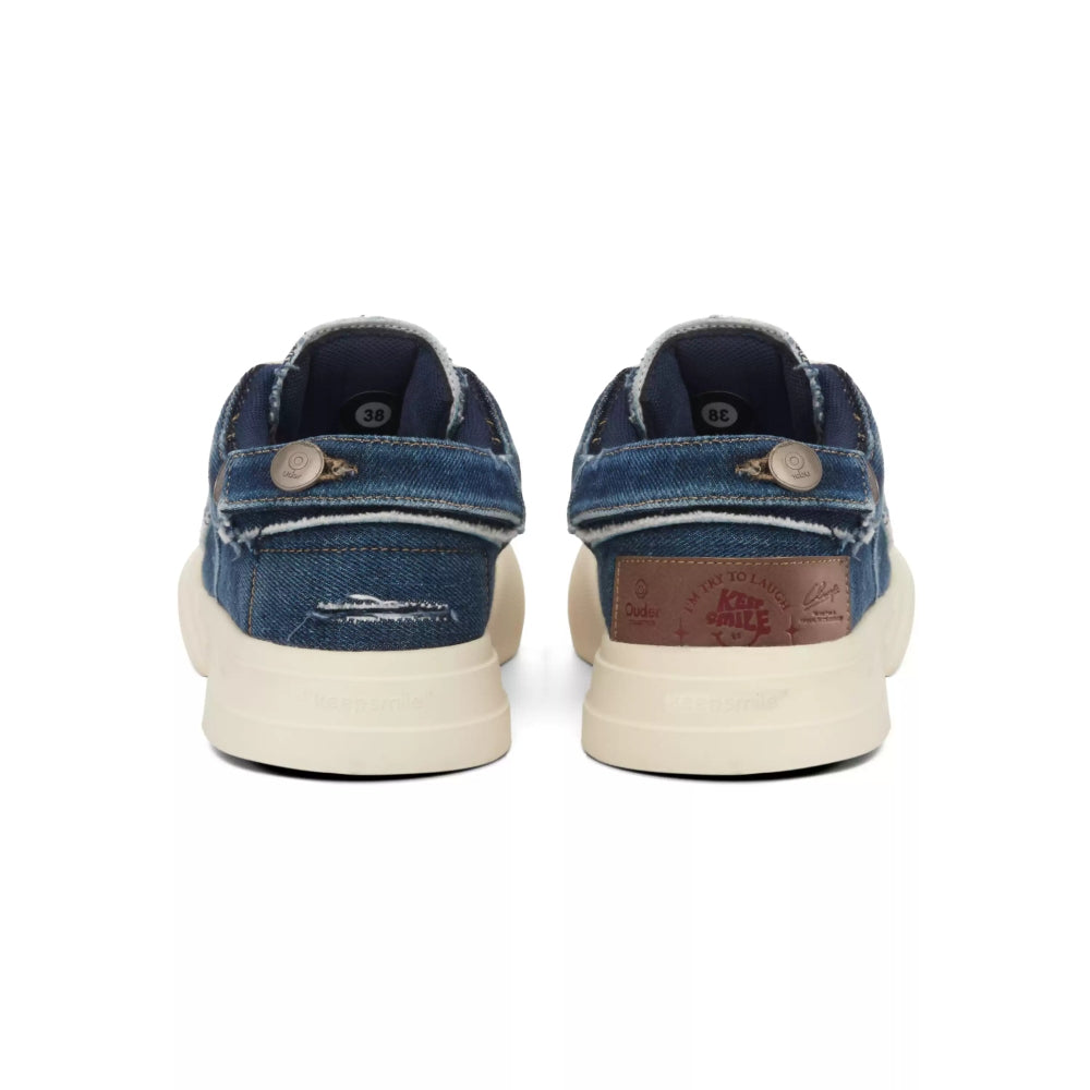 Ouder smiler open smile canvas shoes blue
